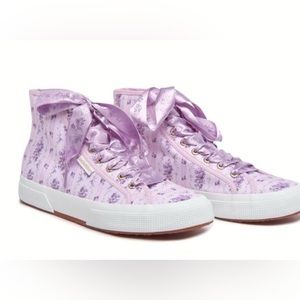 LoveShackFancy x Superga High Top Canvas Sneakers in Purple - EU Sz: 39.5\US 8.5